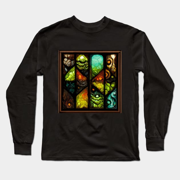 Orcish Stained Glass Long Sleeve T-Shirt by DuncanStar